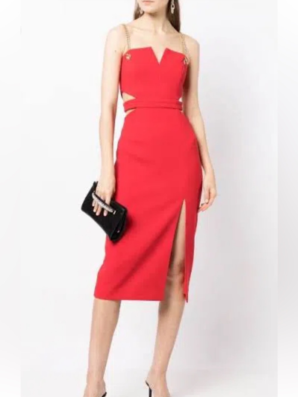 Rebecca Vallance Scarlet One-Shoulder Cocktail Dress